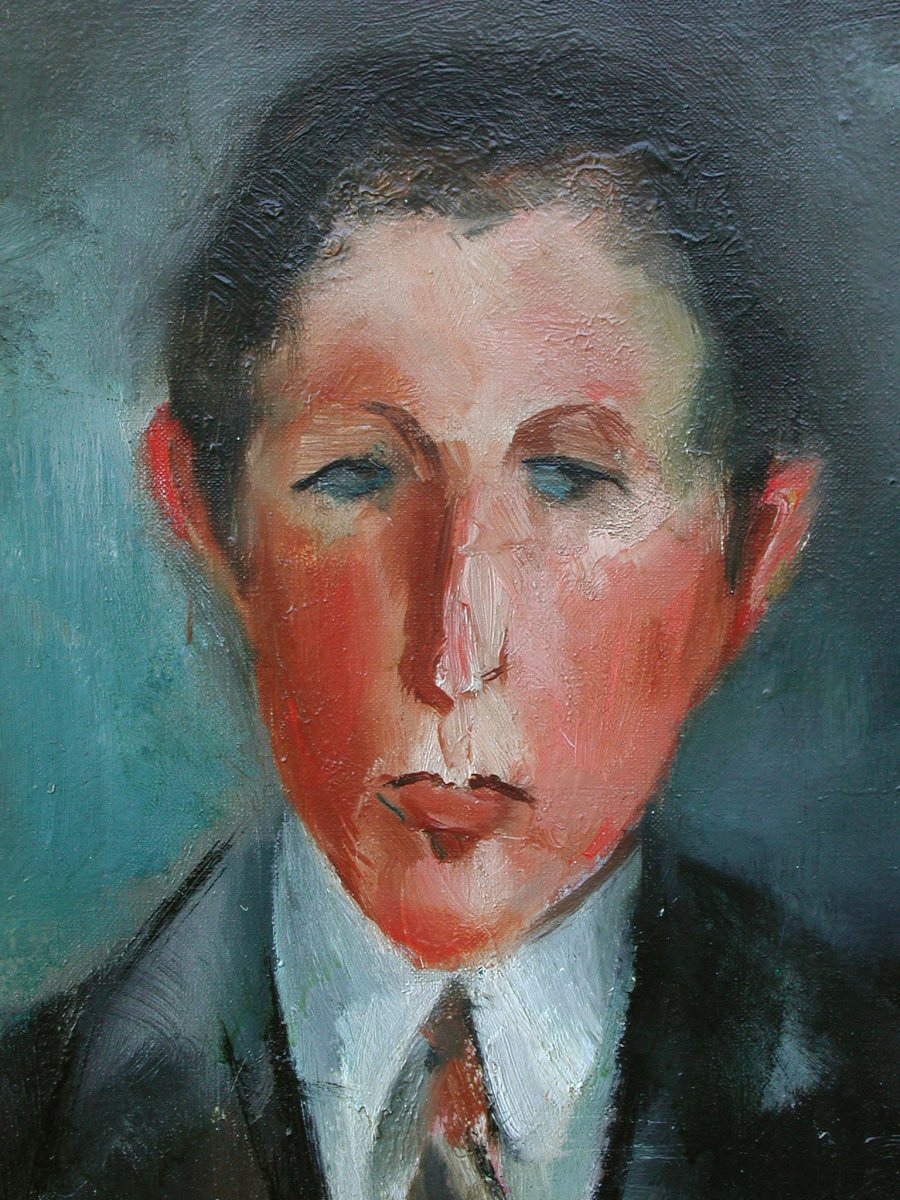 José Palmeiro "portrait Of A Man" 1929 Oil On Canvas 73x60-photo-2